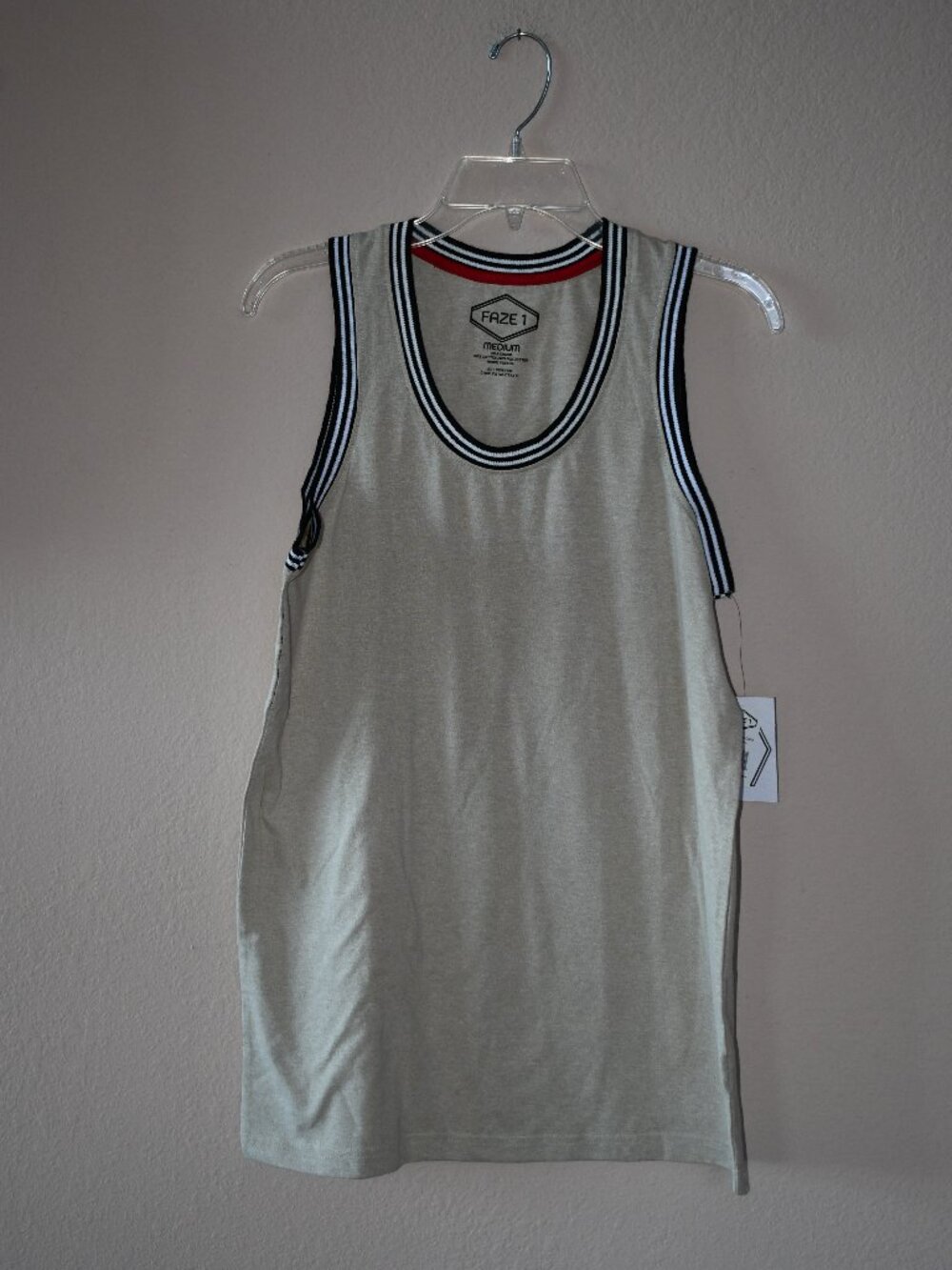 FAZE 1 Men’s Tan Beige Jersey Knit Tank Top Size Medium NWT